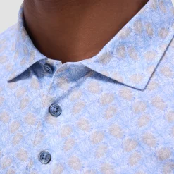 Victor Leaf Print OoohCotton Polo Shirt