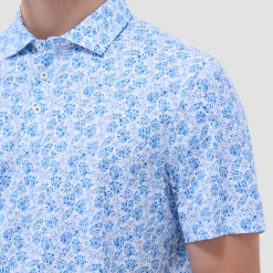 Victor Leaf Print OoohCotton Polo Shirt