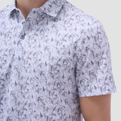 Victor Leaf Print OoohCotton Polo Shirt