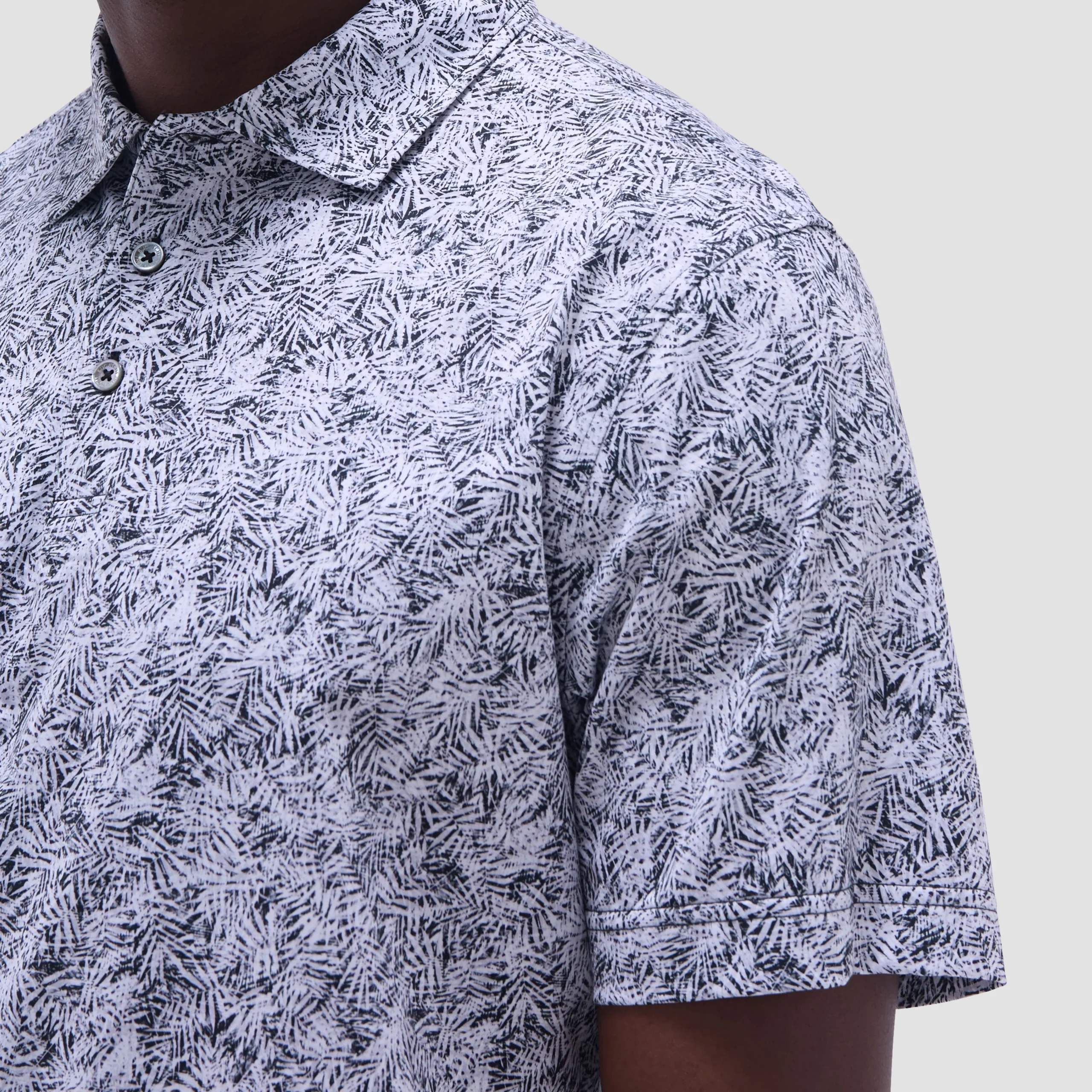 Victor Leaf Print OoohCotton Polo Shirt