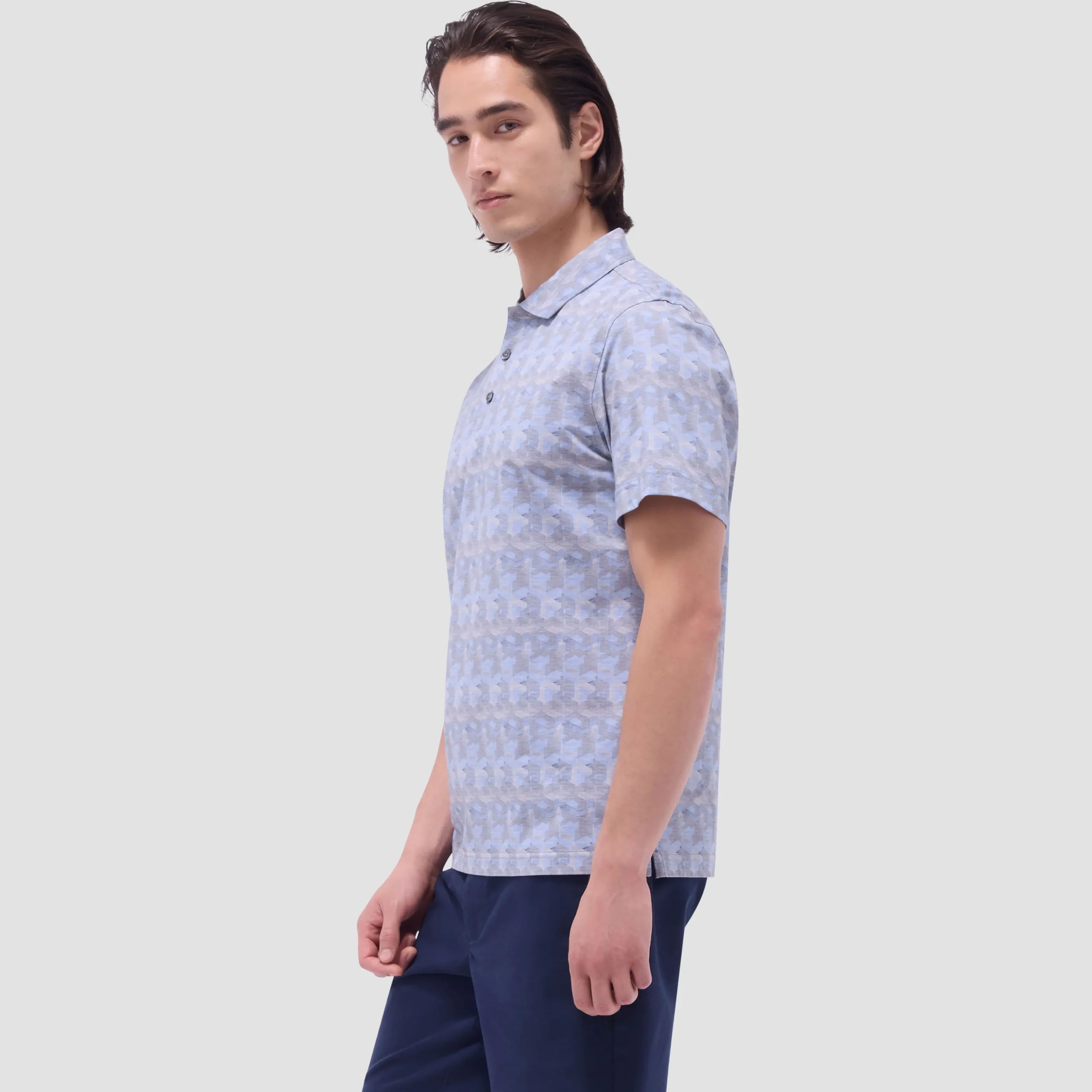 Vincent Double-Sided Abstract & Check OoohCotton Polo Shirt
