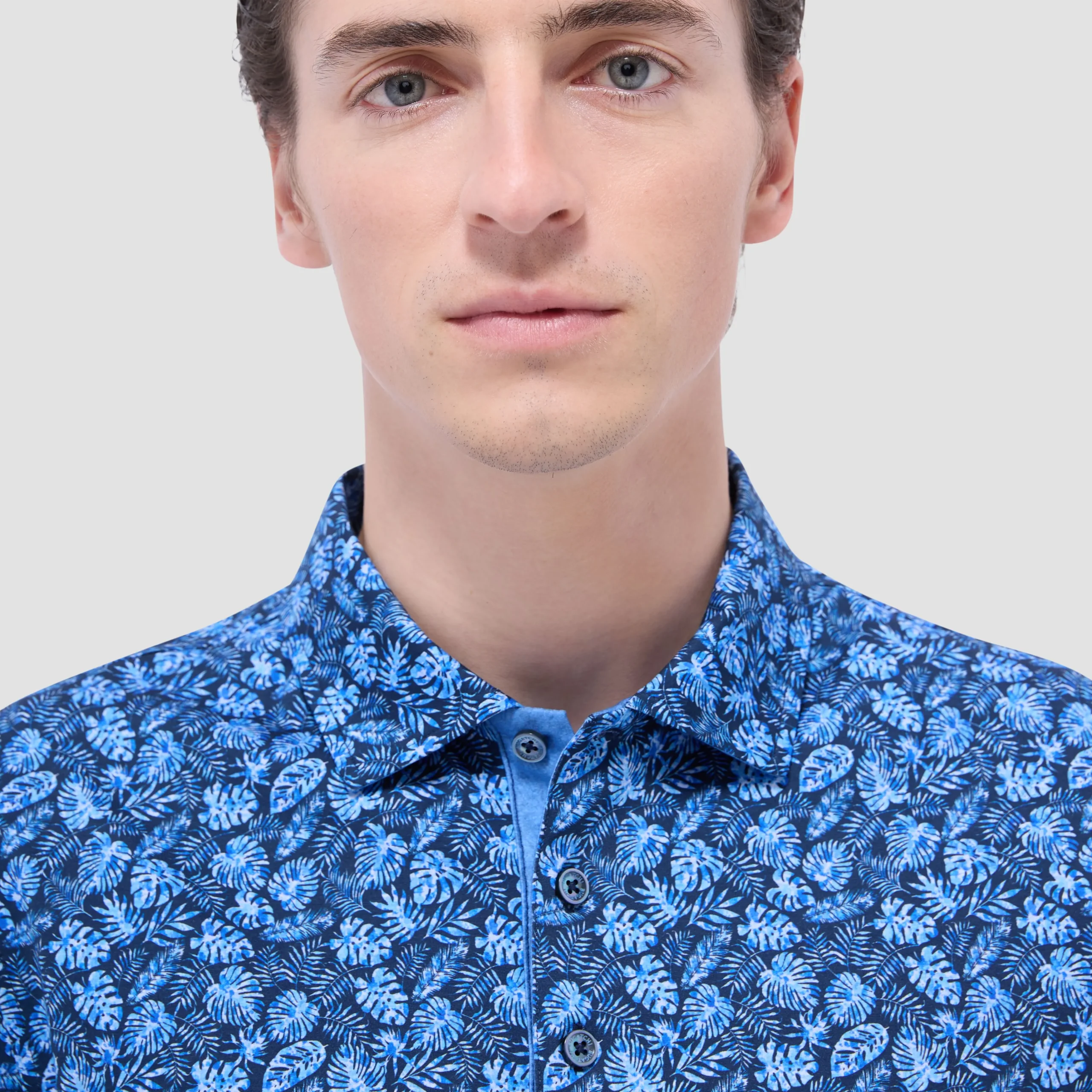 Vincent Double-Sided Leaf & Solid OoohCotton Polo Shirt