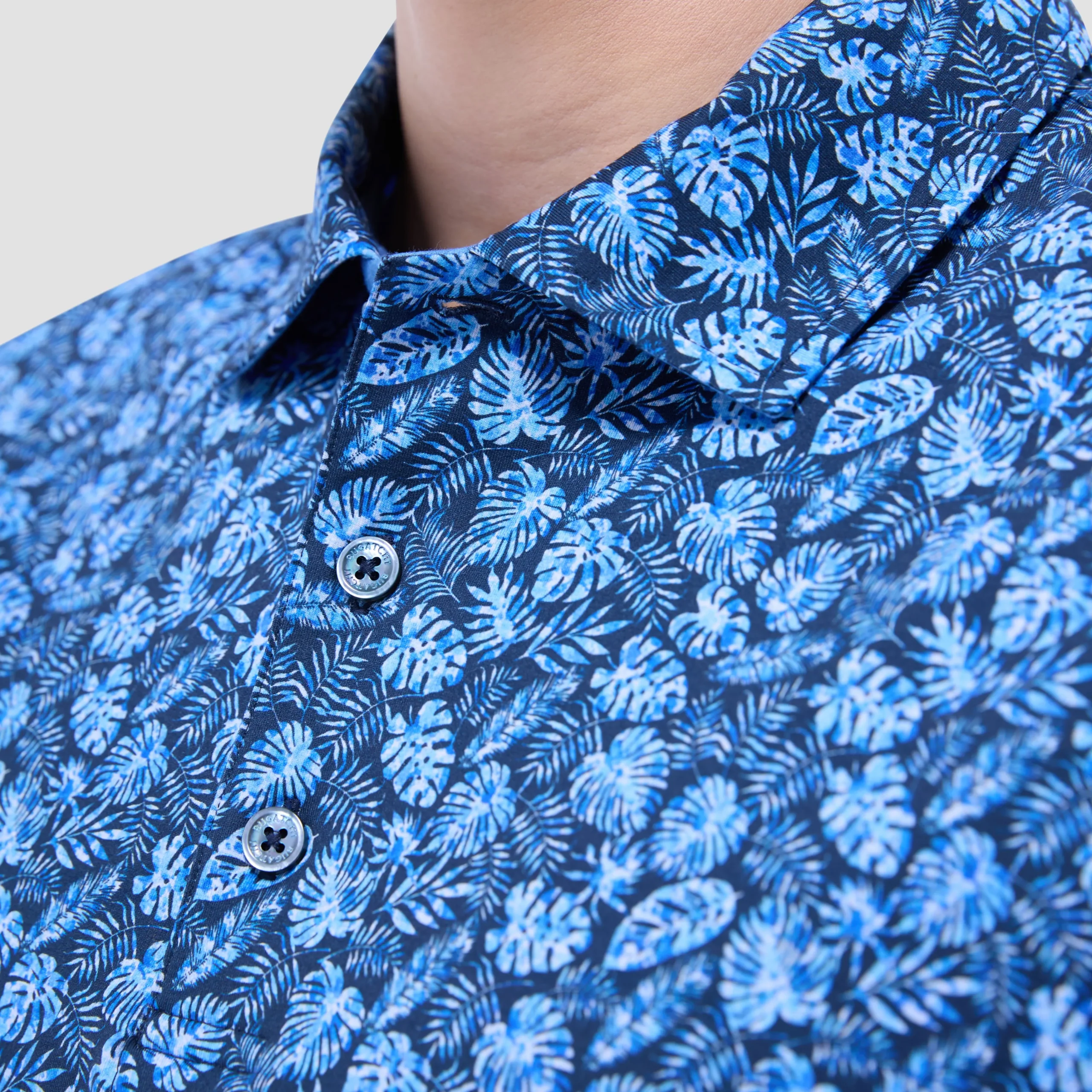 Vincent Double-Sided Leaf & Solid OoohCotton Polo Shirt