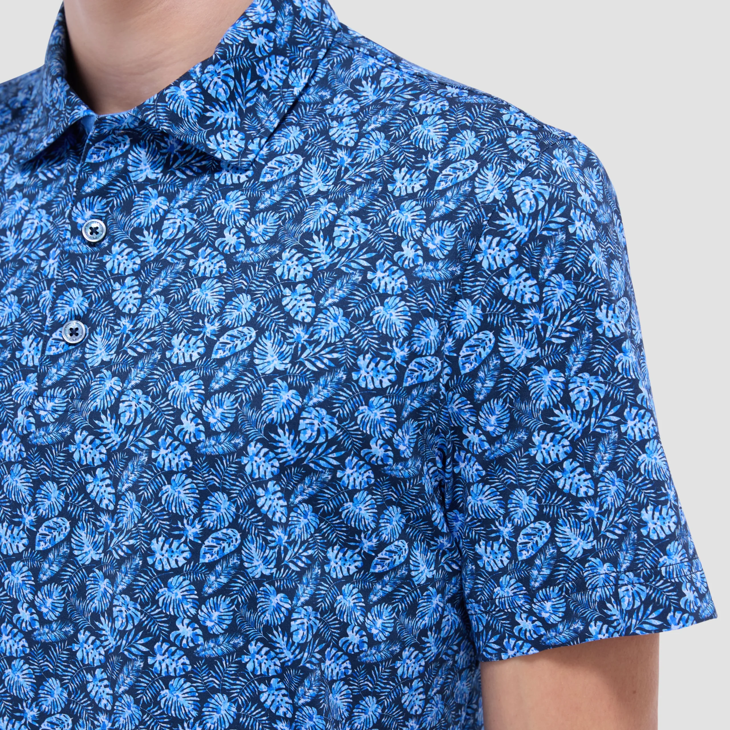 Vincent Double-Sided Leaf & Solid OoohCotton Polo Shirt
