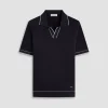 Wide Rib Short Sleeve Johnny Sweater