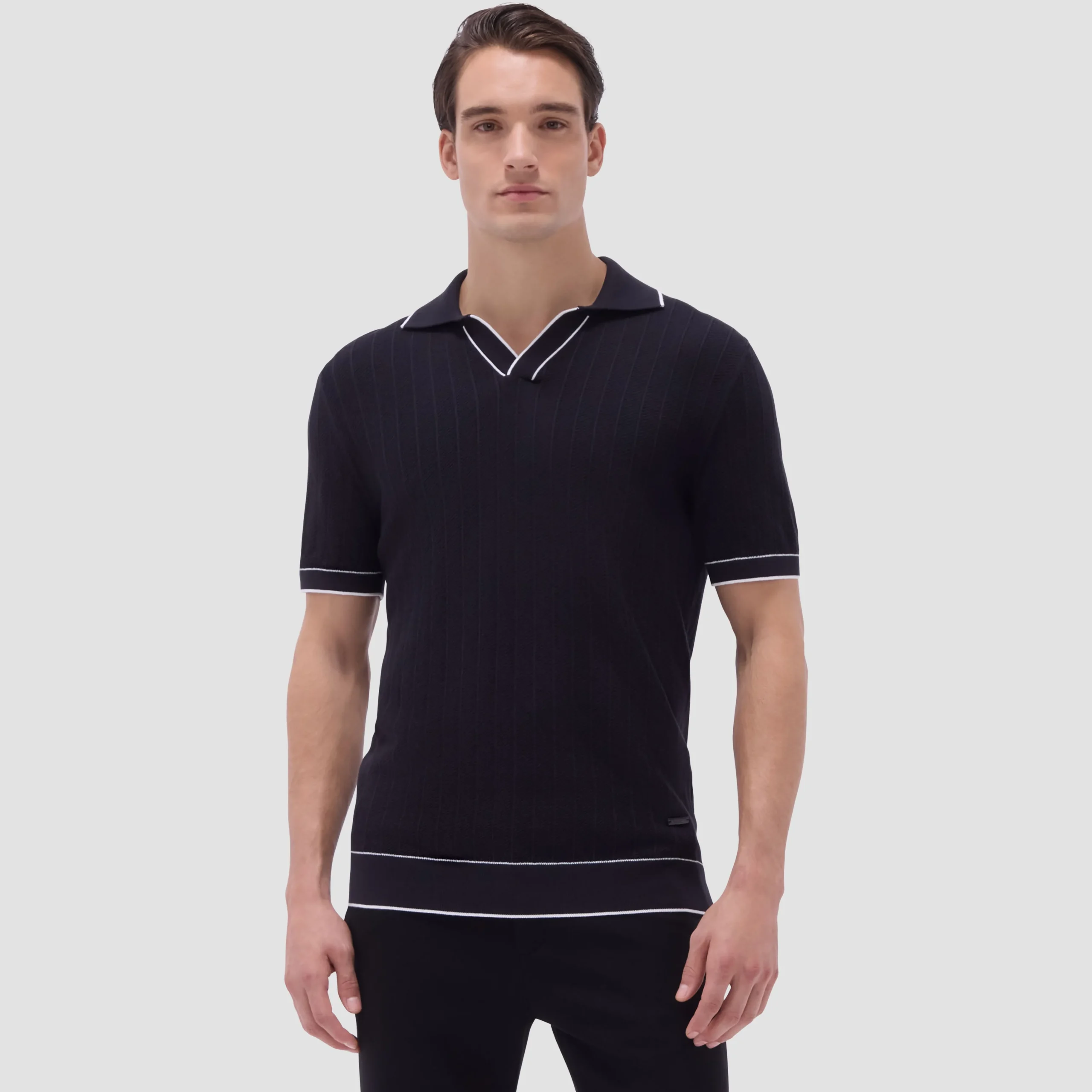 Wide Rib Short Sleeve Johnny Sweater