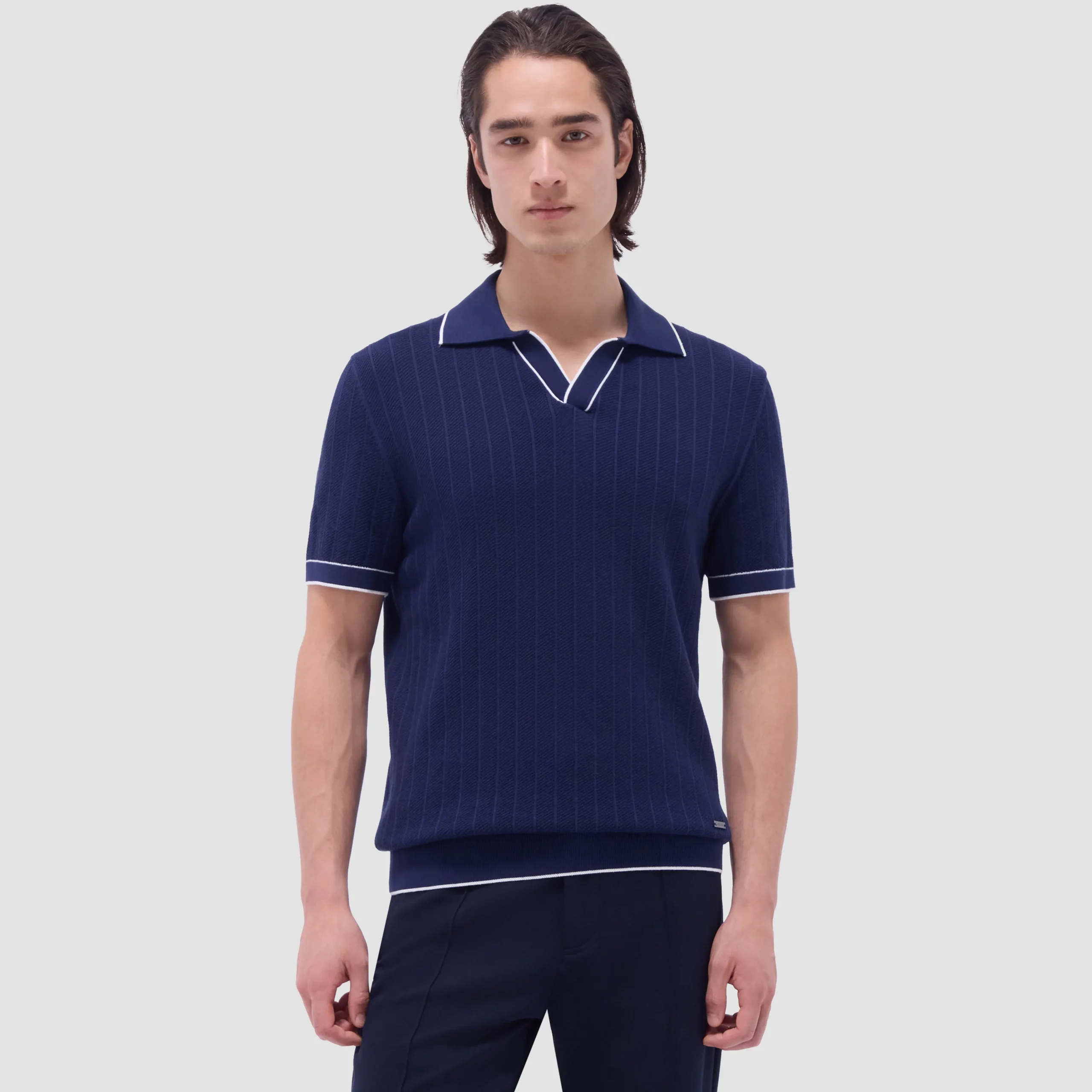 Wide Rib Short Sleeve Johnny Sweater