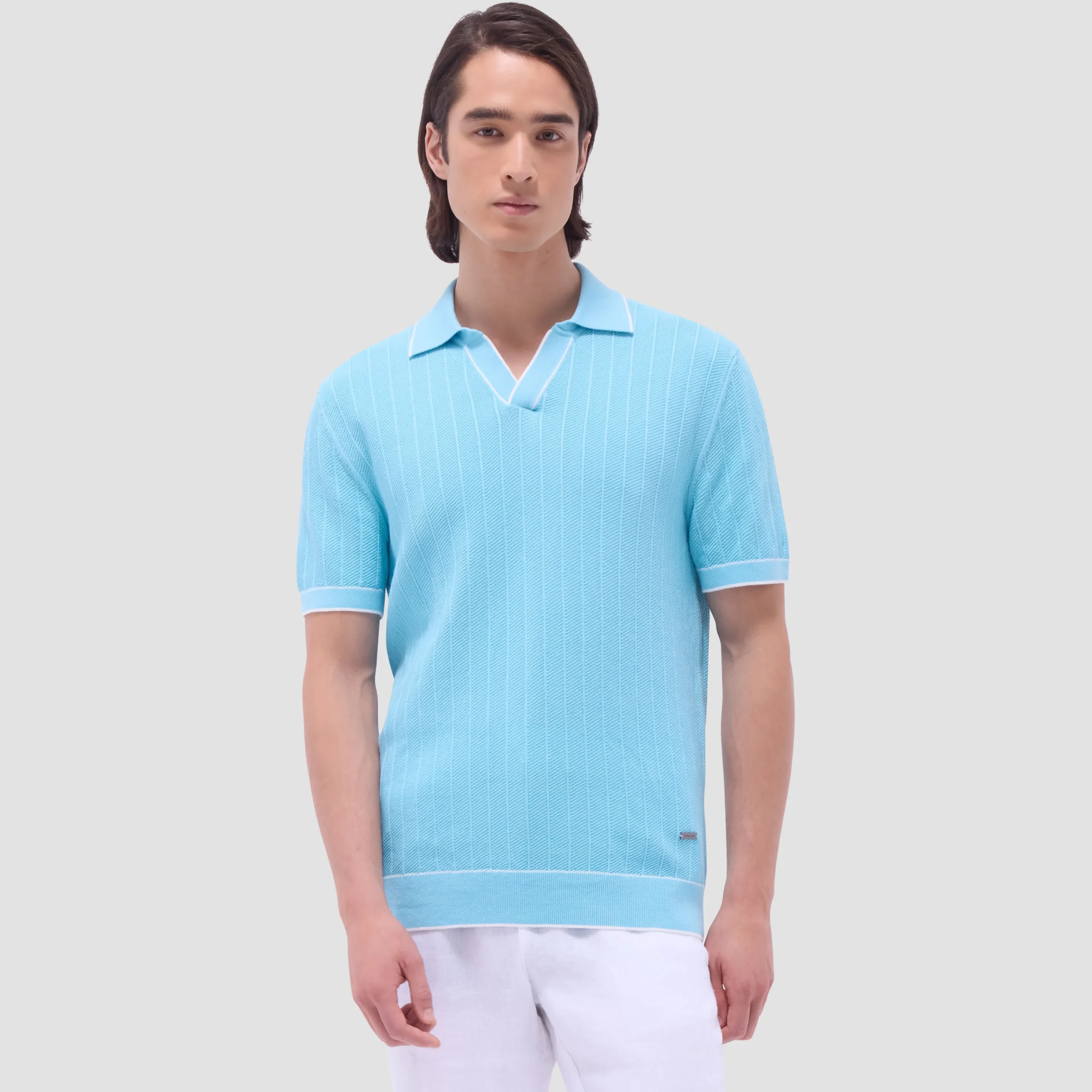 Wide Rib Short Sleeve Johnny Sweater