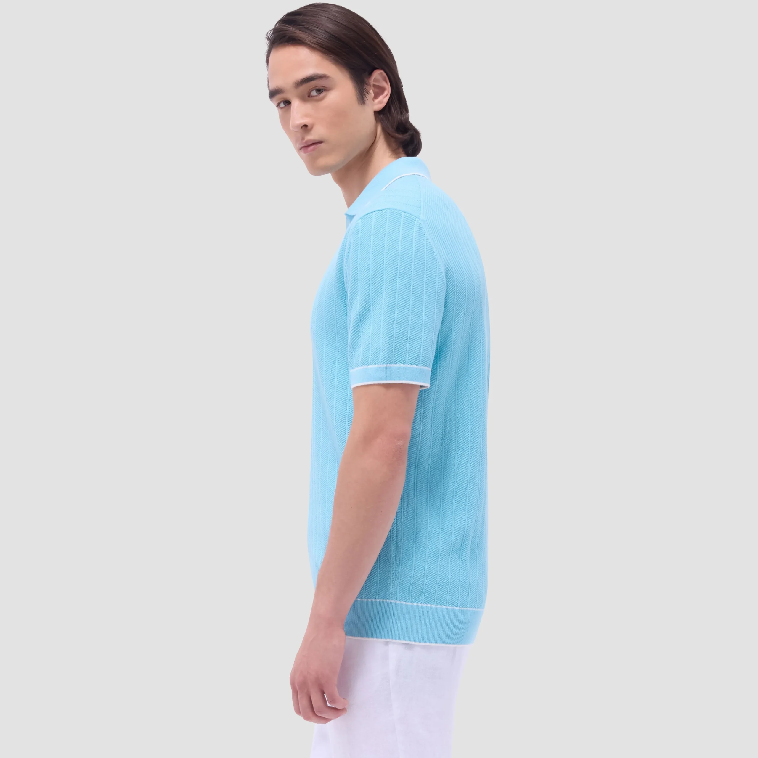 Wide Rib Short Sleeve Johnny Sweater