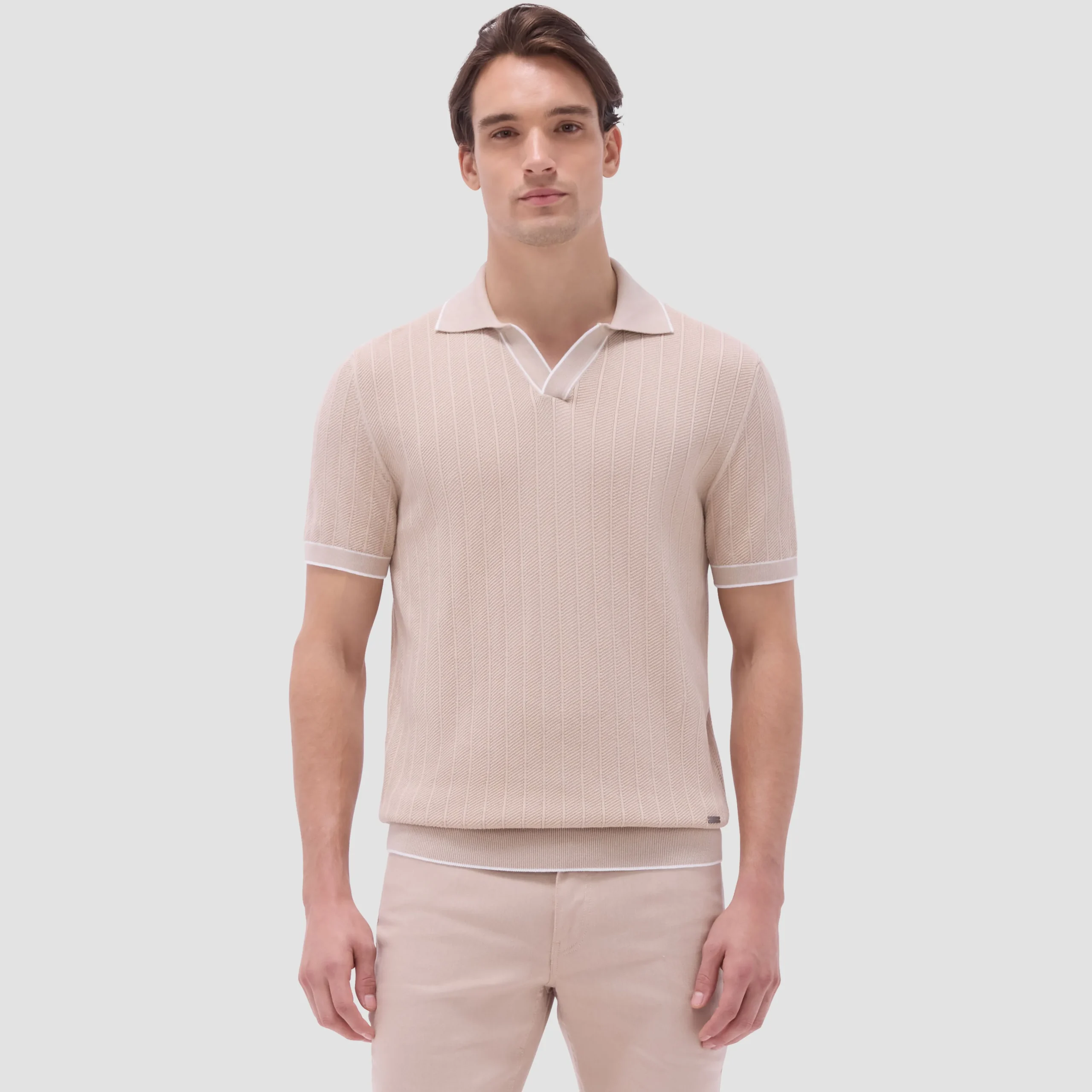 Wide Rib Short Sleeve Johnny Sweater