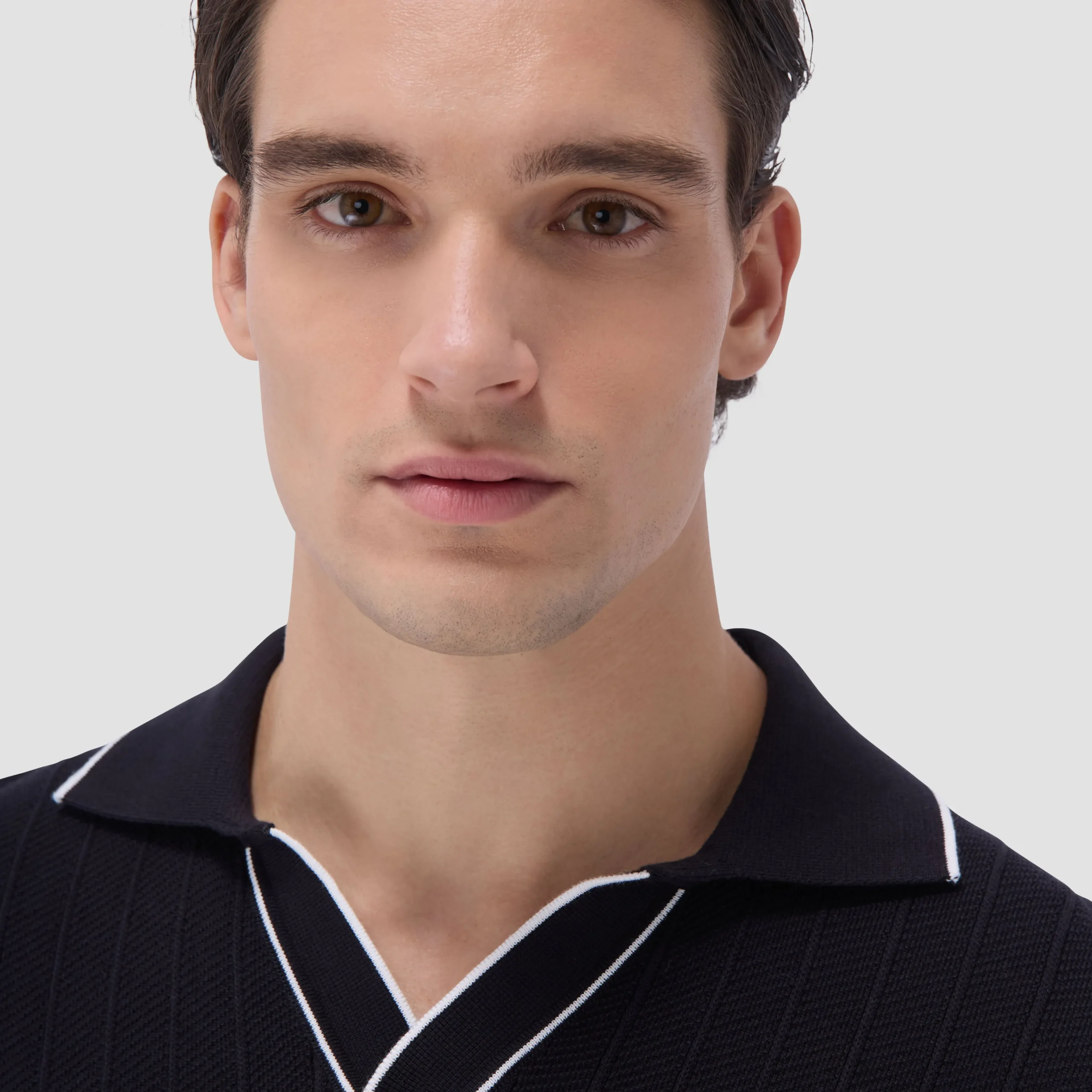 Wide Rib Short Sleeve Johnny Sweater