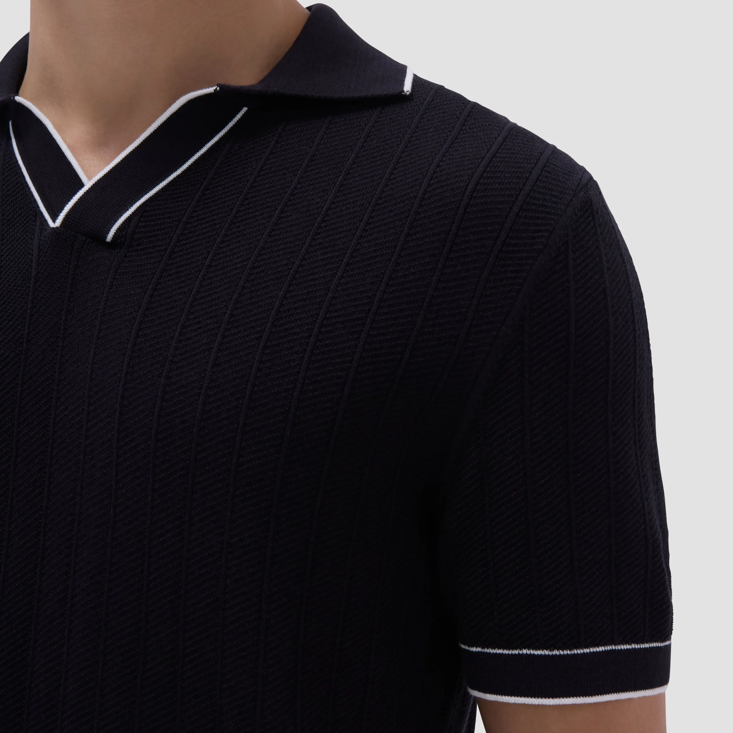 Wide Rib Short Sleeve Johnny Sweater