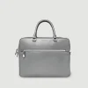 Wood Grained Semi Embossed Leather Briefcase