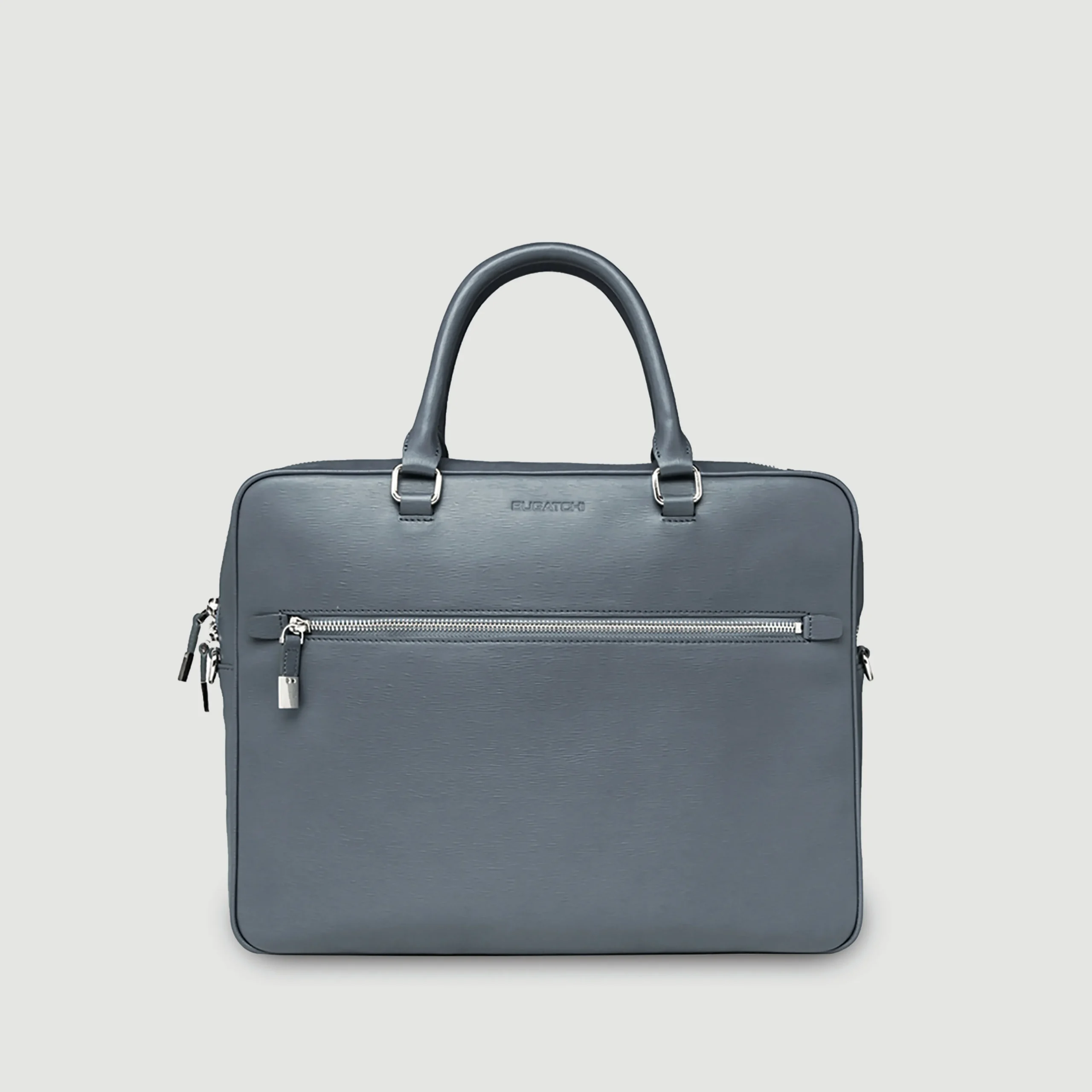 Wood Grained Semi Embossed Leather Briefcase
