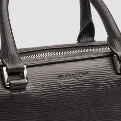 Wood Grained Semi Embossed Leather Briefcase