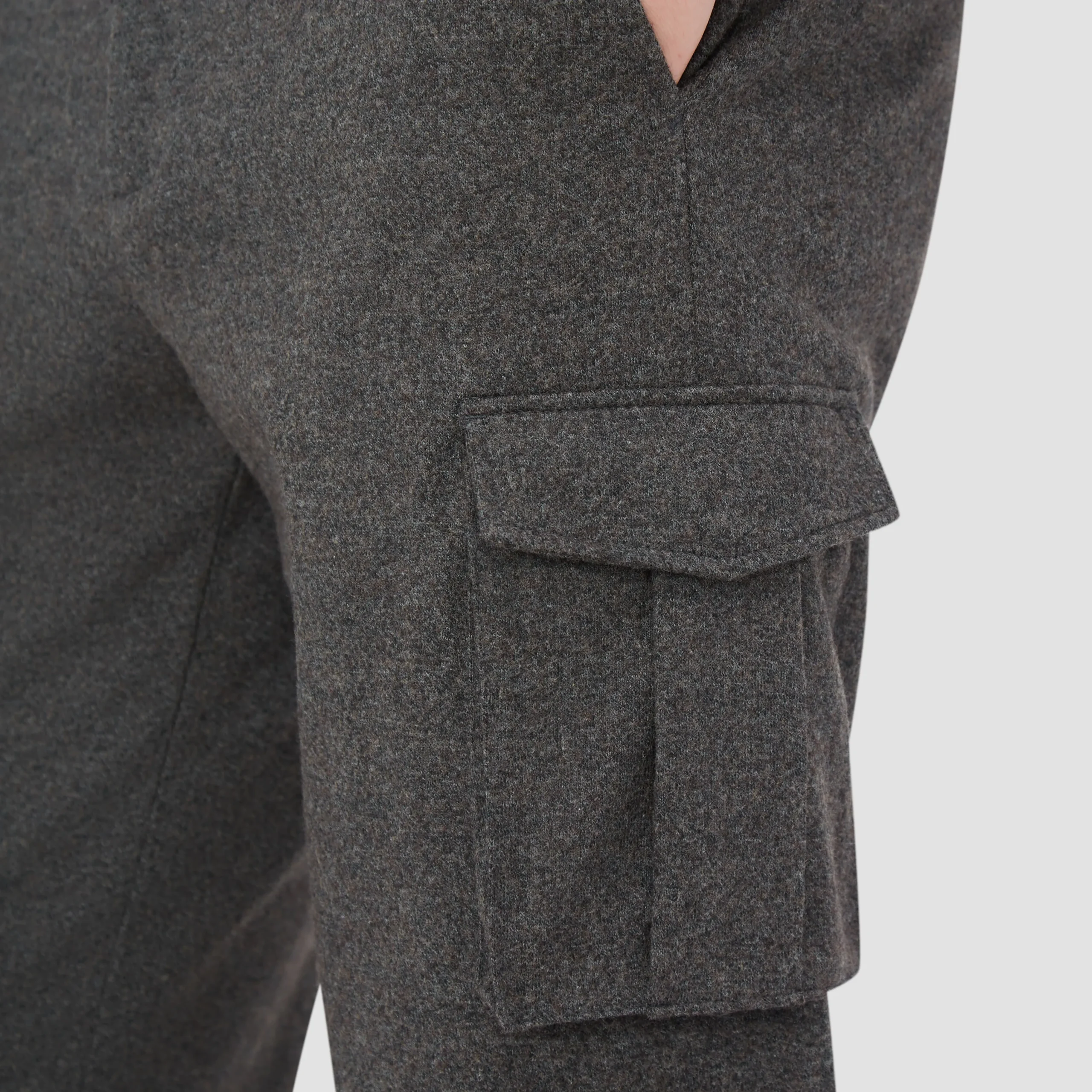 Wool Blend Knit Cargo Pants