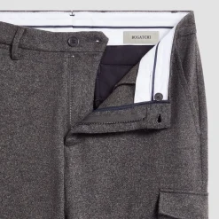 Wool Blend Knit Cargo Pants