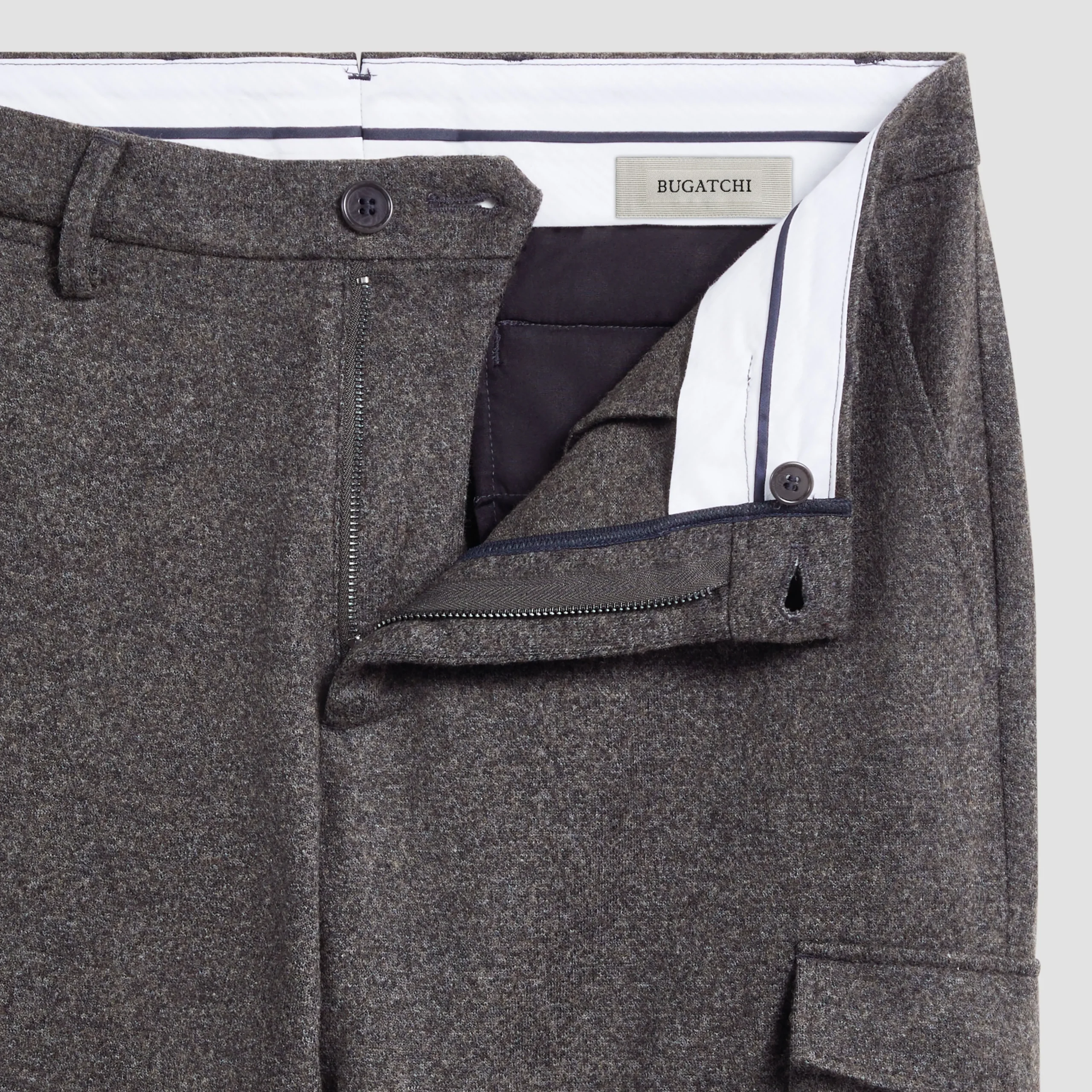 Wool Blend Knit Cargo Pants