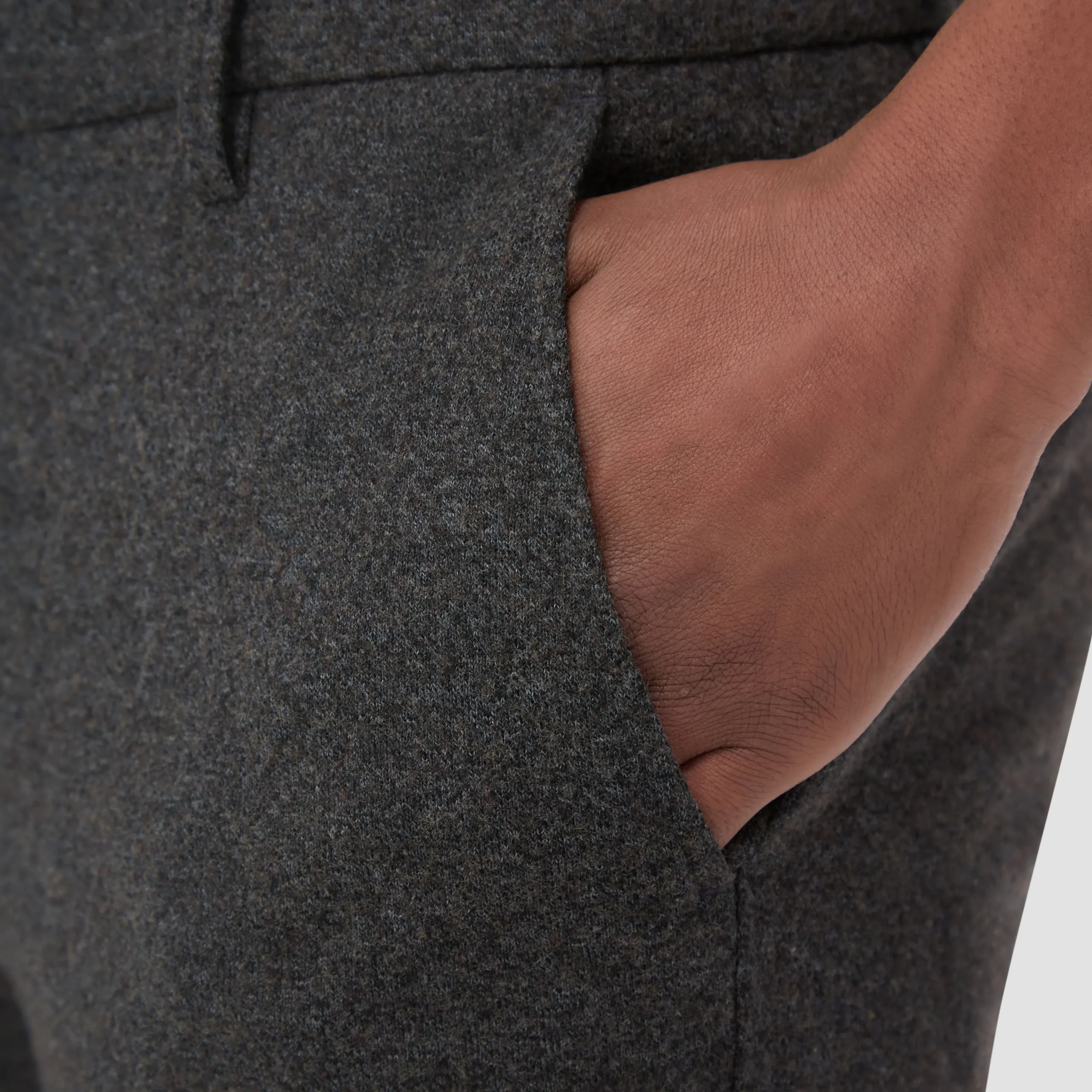 Wool Blend Knit Dress Pants