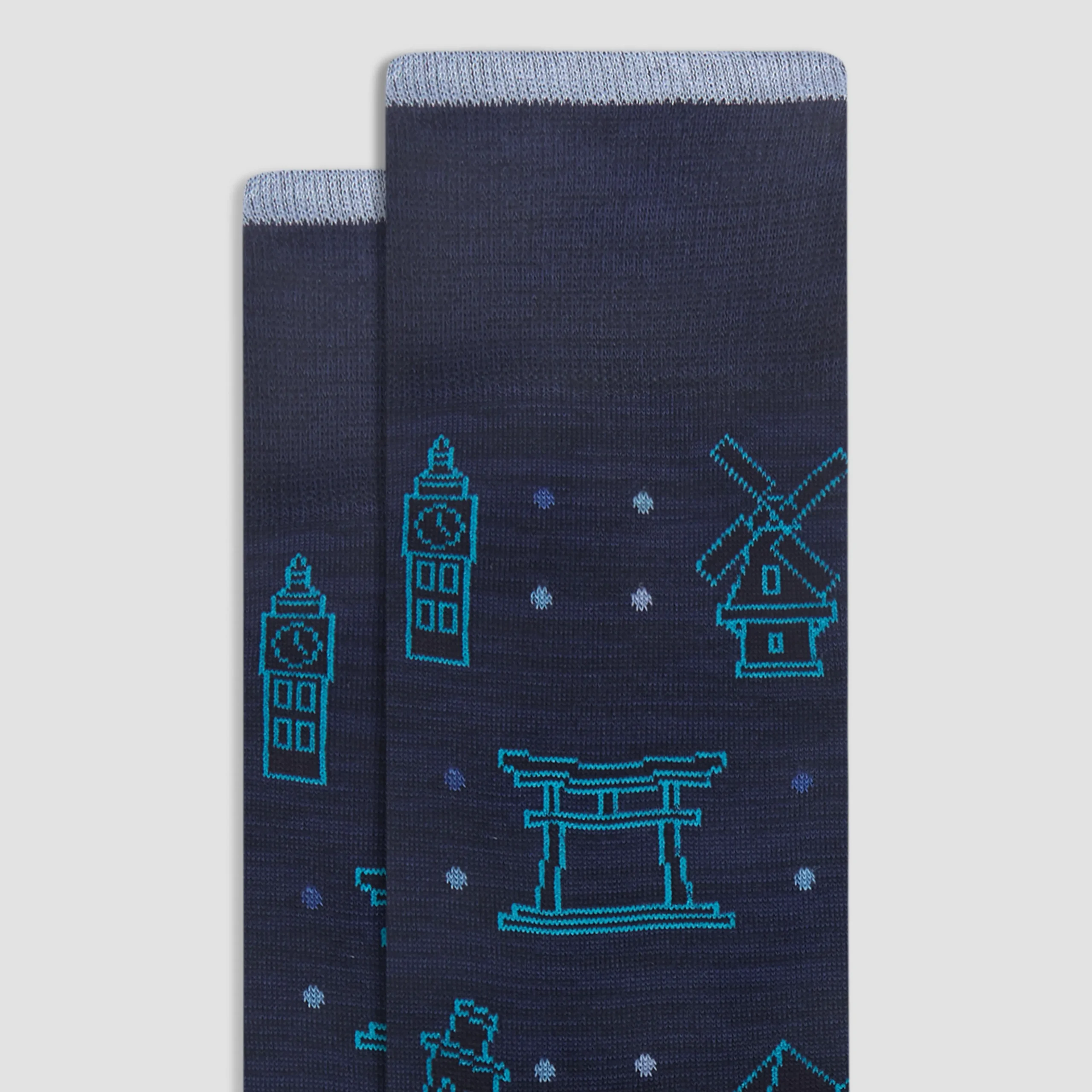 World Landmarks Mid-Calf Socks