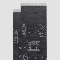 World Landmarks Mid-Calf Socks